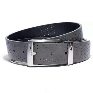 New Nike Ultralight Perforated Reversible Golf Belt Size L black /grey with tags